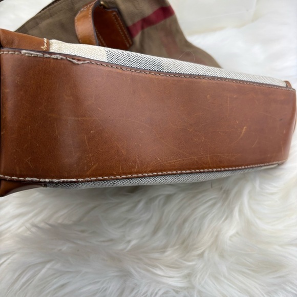 Burberry Tottenham Medium Tote Multicolor Plaid Tote with Leather Details - Picture 7 of 15